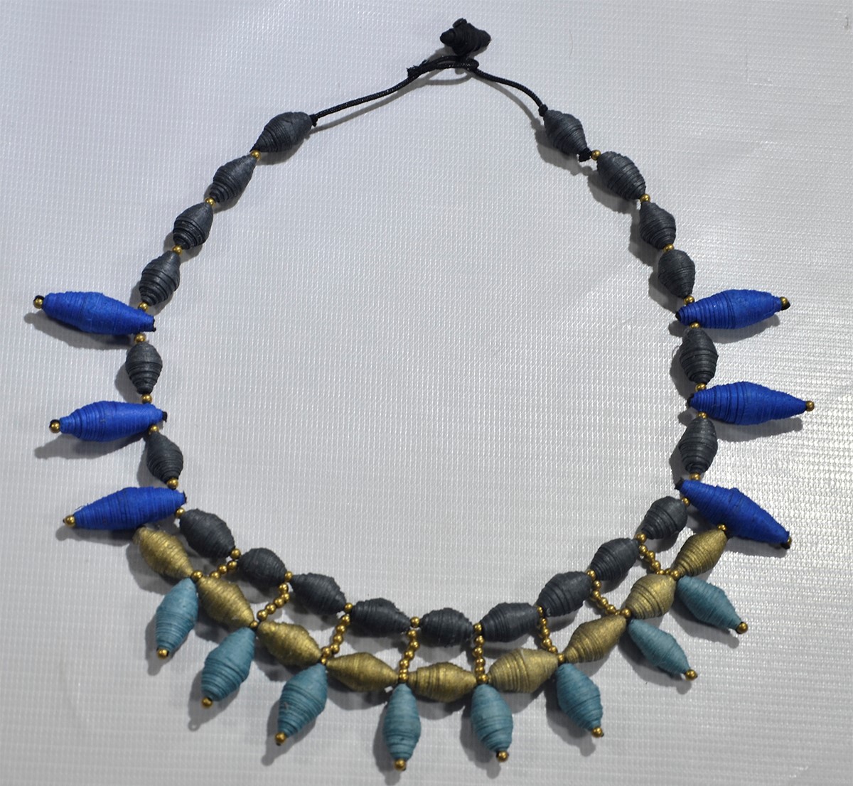 Colorful Metal beaded Paper Necklace