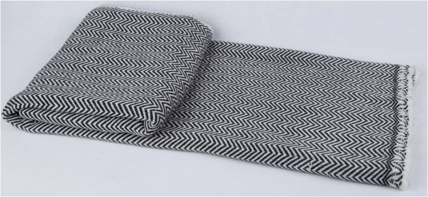 Zigzag woven  Wool Throw/Blanket